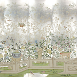 Обои ручная роспись Temple Newsam White Gold gilded silk варинант исполнения - 2 | Loft Concept во Владивостоке