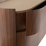 Комод округлой формы с тремя ящиками Walnut and Leather варинант исполнения - 6 | Loft Concept во Владивостоке