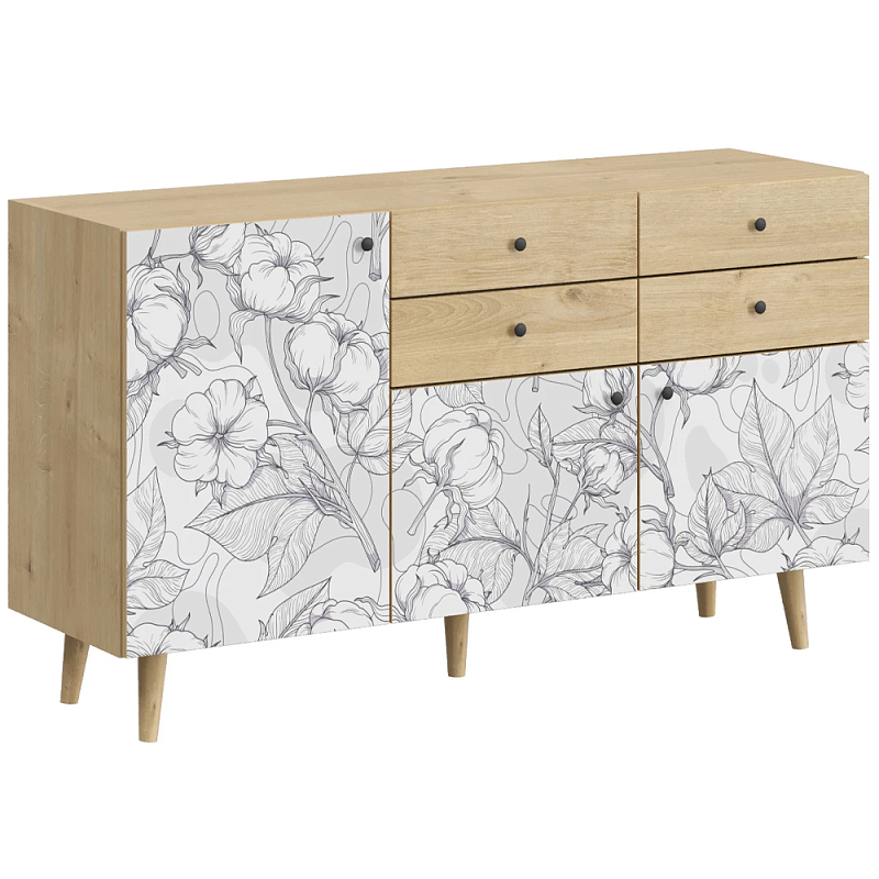 Буфет с принтом на дверцах Elise Cupboard Мульти Древесина Буфет с принтом на дверцах Elise Cupboard Мульти Древесина во Владивостоке | Loft Concept