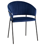 Стул в велюре синего цвета Horizon варинант исполнения - 1 | Loft Concept во Владивостоке