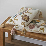 Чехол на подушку с кисточками и вышивкой птиц Ethnic mix Birds Square варинант исполнения - 5 | Loft Concept во Владивостоке