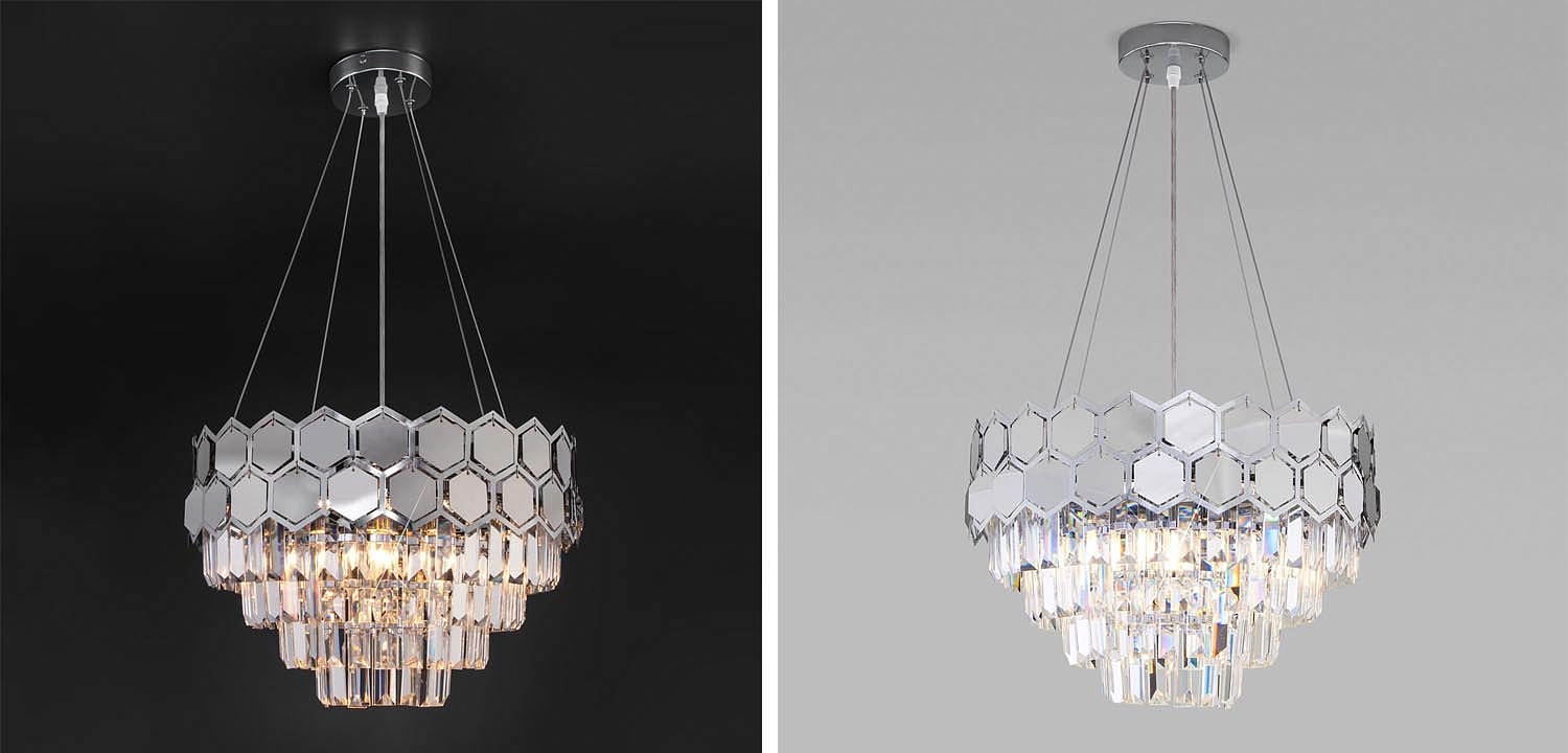 Люстра Hanging Hexagon Moira Chandelier chrome Люстра Hanging Hexagon Moira Chandelier chrome - Loft-Concept во Владивостоке