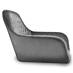 Барный стул со спинкой и подлокотниками на 4-х деревянных ножках Douglas Rhombus Серый Велюр варинант исполнения - 2 | Loft Concept во Владивостоке