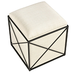 Пуф бежевый с черной металлической рамой Beige Pouf варинант исполнения - 3 | Loft Concept во Владивостоке