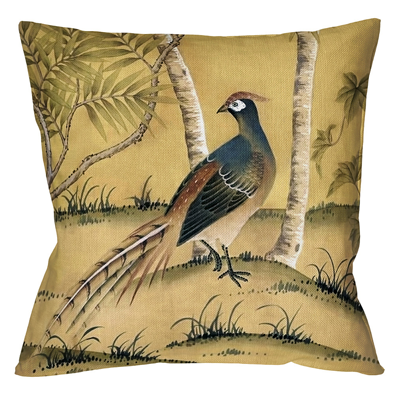 Декоративная подушка Beige and Green Chinoiserie 6 Бежевый Декоративная подушка Beige and Green Chinoiserie 6 Бежевый во Владивостоке | Loft Concept
