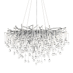 Люстра подвесная с прозрачными стеклянными подвесками в форме капель Диаметр 80 см Droplet Chandelier варинант исполнения - 1 | Loft Concept во Владивостоке