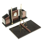Настольный письменный набор из лемезита и змеевика с часами Royal Accessory варинант исполнения - 2 | Loft Concept во Владивостоке