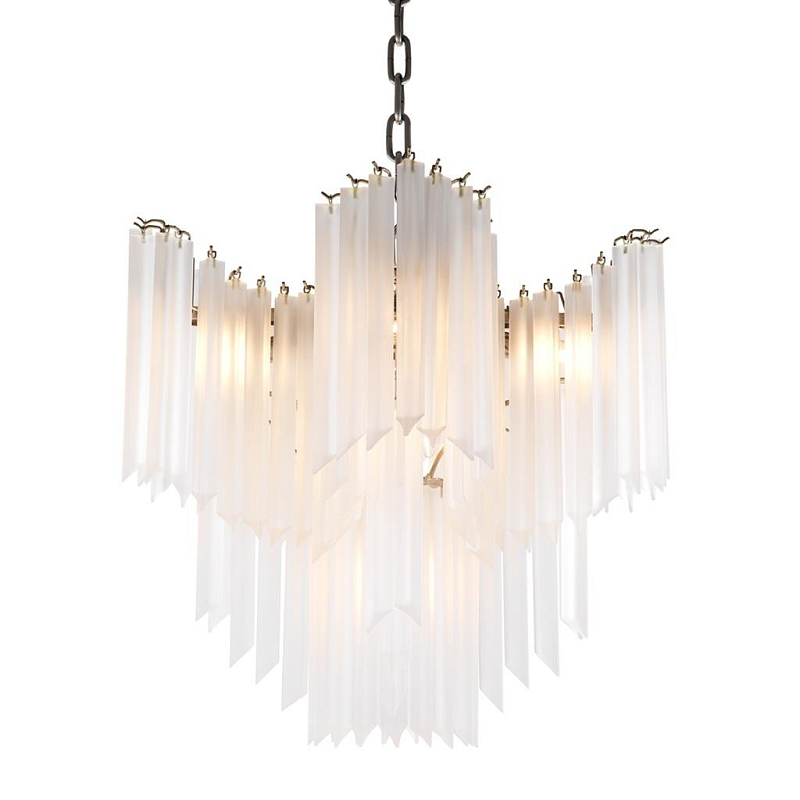 Люстра Chandelier Pulsar white glass Никель Золотой Белое матовое стекло Люстра Chandelier Pulsar white glass Никель Золотой Белое матовое стекло во Владивостоке | Loft Concept
