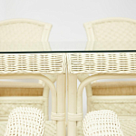 Комплект обеденный из ротанга Eloise grand white варинант исполнения - 3 | Loft Concept во Владивостоке