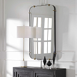 Зеркало настенное в черной металлической раме Mirror Cardinal варинант исполнения - 6 | Loft Concept во Владивостоке