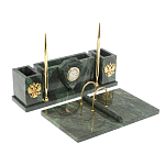 Настольный письменный набор из змеевика с подставкой под календарь Successful Leader варинант исполнения - 2 | Loft Concept во Владивостоке