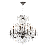 Люстра с хрустальными подвесками и металлическим основанием Диаметр 80 см Rococo Iron & Crystal Chandelier варинант исполнения - 2 | Loft Concept во Владивостоке