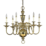 Люстра цвета латунь с 6-ю лампами в форме свечей в классическом стиле Hinkley варинант исполнения - 1 | Loft Concept во Владивостоке
