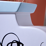 Ваза плоская белая с абстрактными черными линиями в форме лиц Faces of Imagination варинант исполнения - 5 | Loft Concept во Владивостоке