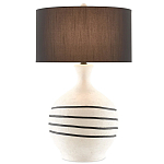 Настольная лампа фактурная с черными круговыми линиями на корпусе Recess варинант исполнения - 2 | Loft Concept во Владивостоке