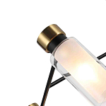 Люстра потолочная с 6-ю цилиндрическими плафонами из стекла и черным каркасом Noir Poise варинант исполнения - 2 | Loft Concept во Владивостоке