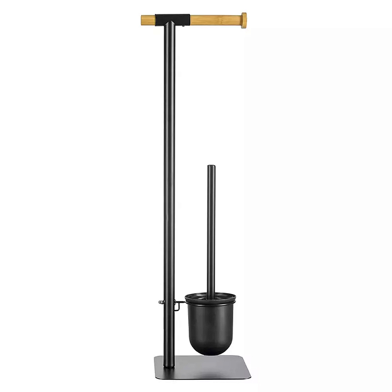 Держатель для туалетной бумаги с подвесным ершиком Black Bathroom Accessory Черный Держатель для туалетной бумаги с подвесным ершиком Black Bathroom Accessory Черный во Владивостоке | Loft Concept
