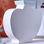 Ваза плоская белая с абстрактными черными линиями в форме лиц Faces of Imagination варинант исполнения - 7 | Loft Concept во Владивостоке