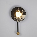 Бра круглое с каменным основанием и плафоном из стекла в форме шара Shaw Marble Lighting варинант исполнения - 2 | Loft Concept во Владивостоке