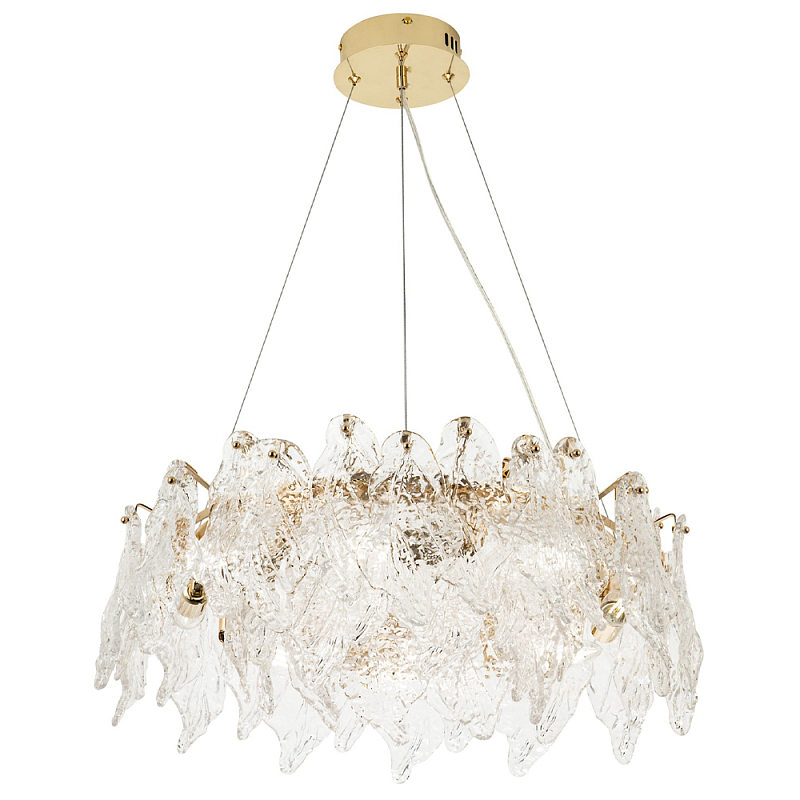 Люстра с декором из текстурированного стекла Textured Glass Chandelier 8 Золотой Прозрачное Стекло Люстра с декором из текстурированного стекла Textured Glass Chandelier 8 Золотой Прозрачное Стекло во Владивостоке | Loft Concept