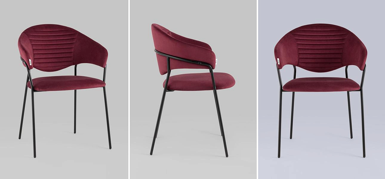Стул Alexis Chair Малиновый Велюр Стул Alexis Chair Малиновый Велюр - Loft-Concept во Владивостоке