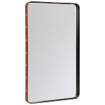 Зеркало прямоугольное в металлической раме с кожаной отделкой Loft in Reflection варинант исполнения - 2 | Loft Concept во Владивостоке