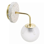 Бра с белым матовым плафоном в форме шара Round White Matte Lampshade варинант исполнения - 2 | Loft Concept во Владивостоке