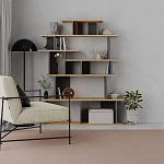 Стеллаж прямой с вертикальными и горизонтальными полками цвета антрацит и древесины APOLLON BOOKCASE ANTHRACITE OAK варинант исполнения - 1 | Loft Concept во Владивостоке