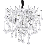 Люстра с хрустальными подвесками капли серебро Droplet Silver Chandelier 5 варинант исполнения - 1 | Loft Concept во Владивостоке