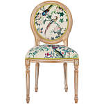 Стул из массива бука бежевый с изображением птиц и цветов Beige Green Chinoiserie Rose Garden Chair варинант исполнения - 1 | Loft Concept во Владивостоке