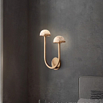 Бра с 2-мя мраморными плафонами на латунном корпусе Light Warm Light варинант исполнения - 1 | Loft Concept во Владивостоке