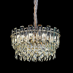 Круглая люстра с хрустальными подвесками на золотистом каркасе Gorgeous Crystal Light варинант исполнения - 1 | Loft Concept во Владивостоке