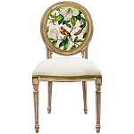 Стул бежевый из натурального бука с изображением птицы в саду Blooming Colored Birds варинант исполнения - 1 | Loft Concept во Владивостоке