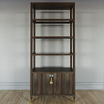 Стеллаж со стеклянными полками Elsa Dreams Walnut варинант исполнения - 6 | Loft Concept во Владивостоке