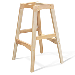 Барный стул со спинкой на 4-х деревянных ножках Синий Велюр Ava Charm варинант исполнения - 7 | Loft Concept во Владивостоке