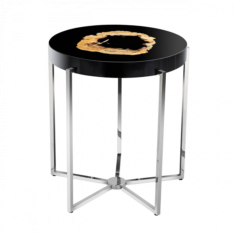Приставной стол Eichholtz Side Table Pompidou Никель Черный Приставной стол Eichholtz Side Table Pompidou Никель Черный во Владивостоке | Loft Concept
