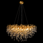 Люстра подвесная с прозрачными стеклянными подвесками в форме капель Диаметр 80 см Droplet Chandelier варинант исполнения - 13 | Loft Concept во Владивостоке