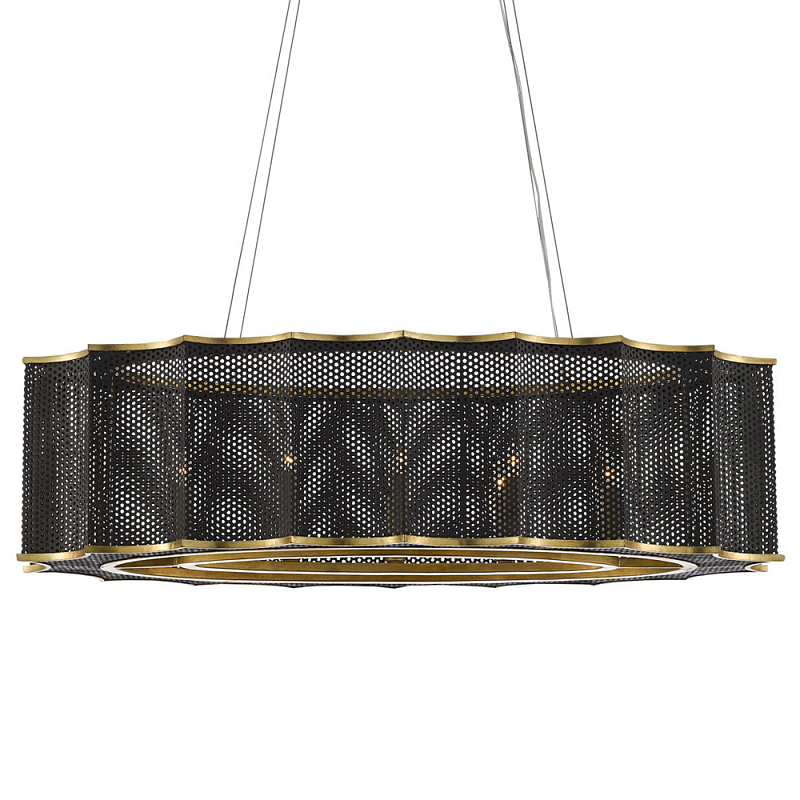 Люстра овальная в сочетании черного и золотого цвета Mesh Lighting Черный Золотой Люстра овальная в сочетании черного и золотого цвета Mesh Lighting Черный Золотой во Владивостоке | Loft Concept
