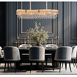 Люстра волнистой формы с каскадом из прозрачного хрусталя Constant Sparks варинант исполнения - 3 | Loft Concept во Владивостоке