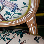 Стул из массива бука бежевый с изображением птиц в саду Beige Green Chinoiserie Blue Bird Chair варинант исполнения - 3 | Loft Concept во Владивостоке