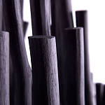 Люстра черная с несколькими ярусами деревянных палочек Bright Wooden Chandelier варинант исполнения - 7 | Loft Concept во Владивостоке