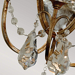  Бра в классическом стиле с 3-мя лампами в виде свеч на овальном зеркальном основании с хрустальными подвесками и подсвечниками Feiss варинант исполнения - 2 | Loft Concept во Владивостоке