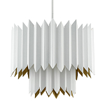 Люстра белая с гофрированным двойным абажуром Corrugated Double Lampshade варинант исполнения - 2 | Loft Concept во Владивостоке