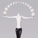 Торшер черно-белая статуэтка Девушка Girl Carries Light Balls варинант исполнения - 2 | Loft Concept во Владивостоке