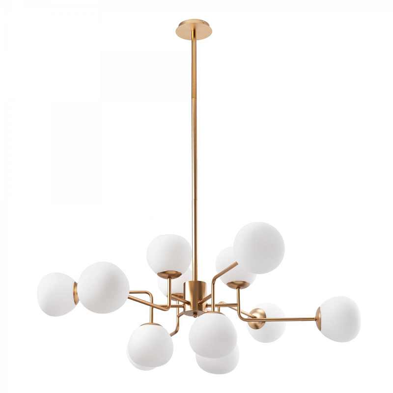 Люстра Tiepolo Ball Chandelier Gold 12 Золотой Белый Люстра Tiepolo Ball Chandelier Gold 12 Золотой Белый во Владивостоке | Loft Concept