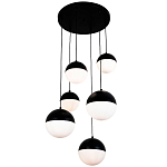 Каскадный светильник с 6-ю плафонами шары Ponzio Flos Cascade  Black Sphere Hanging Lamp варинант исполнения - 1 | Loft Concept во Владивостоке