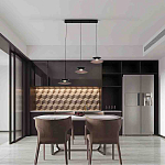 Люстра подвесная с тремя матовыми черными плафонами Obsidian Touch варинант исполнения - 4 | Loft Concept во Владивостоке