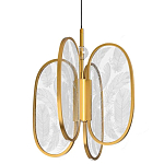 Люстра с гравировкой на акриловых плафонах Gravyura Bronze D 33 см варинант исполнения - 1 | Loft Concept во Владивостоке