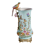 Ваза с птичкой из фарфора с бронзовыми элементами Garden of Eden варинант исполнения - 5 | Loft Concept во Владивостоке