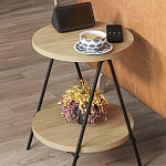 Стол приставной с 2-мя круглыми столешницами из дерева ESSEL OAK варинант исполнения - 4 | Loft Concept во Владивостоке